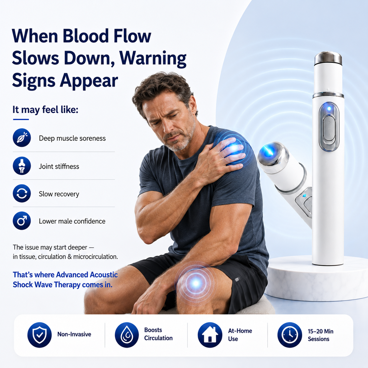 Shockwave Therapy Device ——  Restore Blood Flow • Relieve Pain • Support Men's Performance