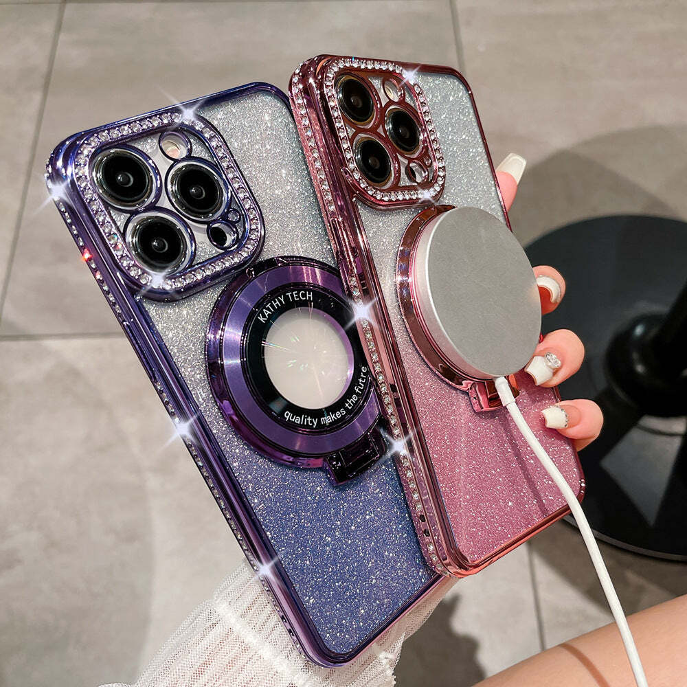 Glitter Diamond Magnetic Ring Holder for iPhone